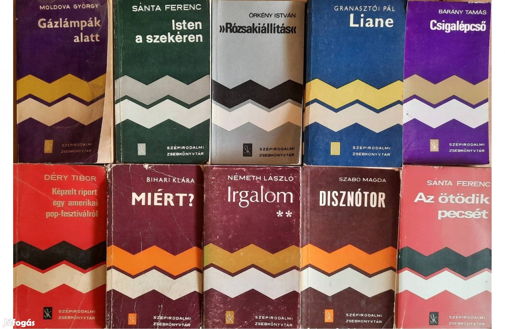 10 darab könyv eladó a Szépirodalmi Zsebkönyvtár sorozatból