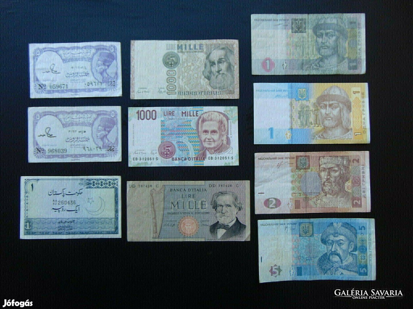 10 darab külföldi bankjegy csomag Kép szerinti állapotban