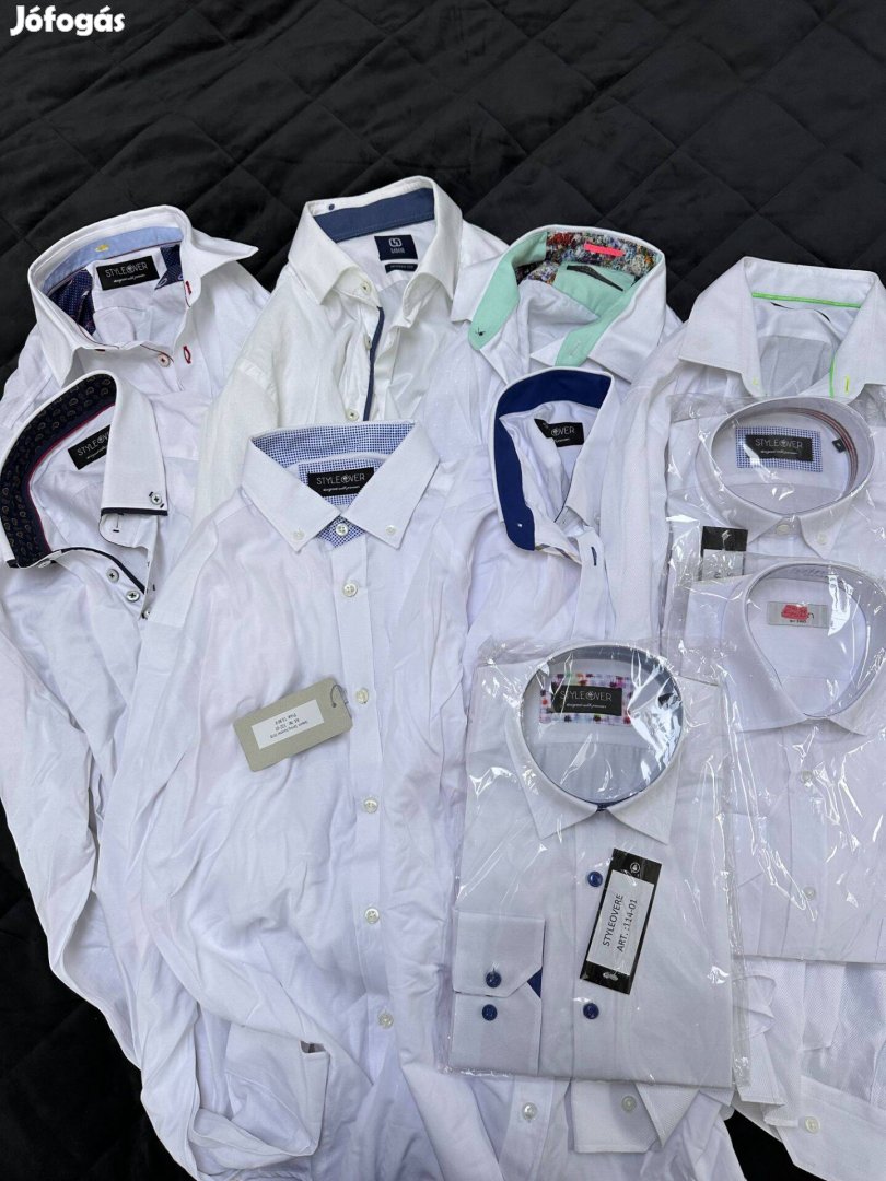 10 darab új M-es fehér férfi ing #14