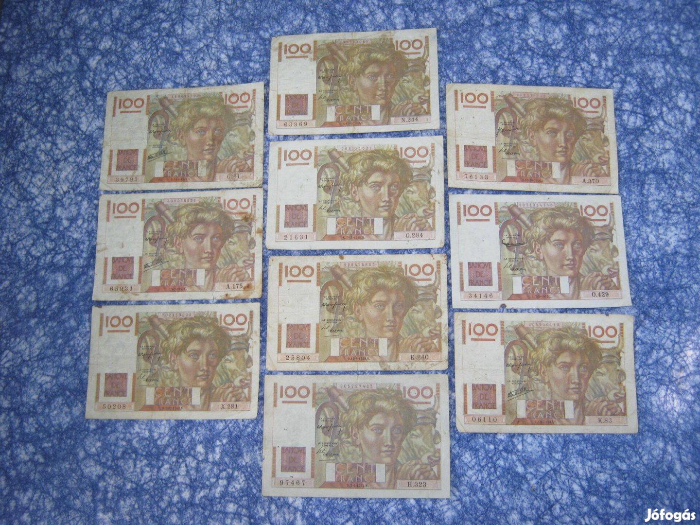 10 db 100 francia Francs