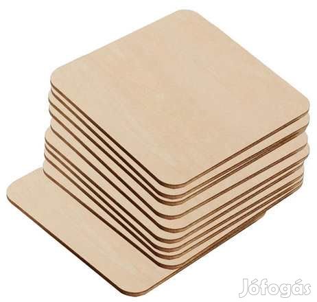 10 db 6,5x6,5x0,3cm-es Nyír Rétegelt Lemez (3868)
