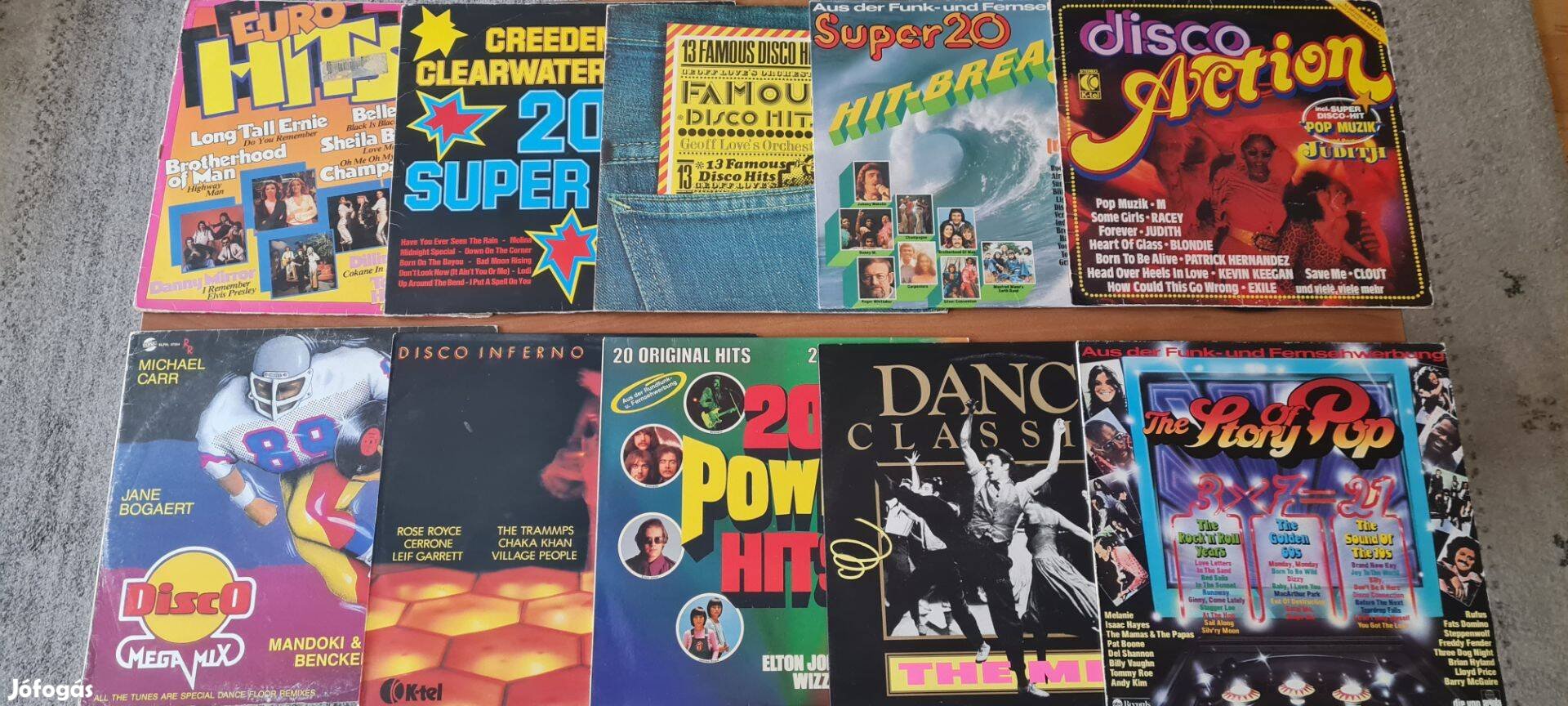 10 db Disco válogatás, Dance stb egyben. LP, bakelitlemez