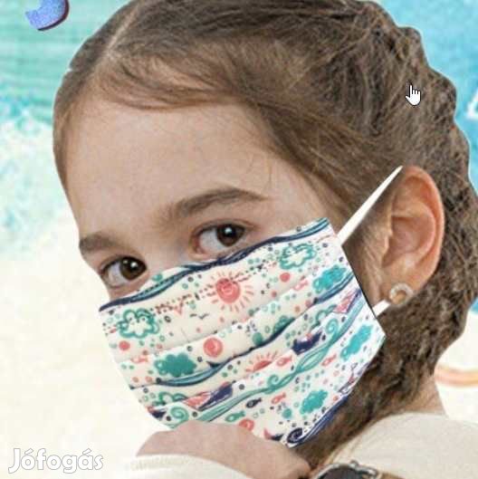 10 db HáromrétegŰ Gyerek Szájmaszk  (3398)