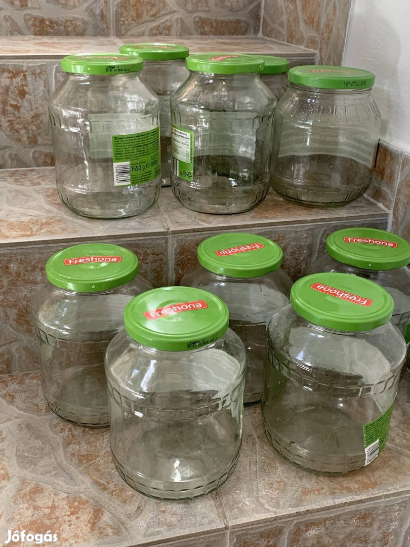 10 db befőttesüveg együtt eladó 1700ml