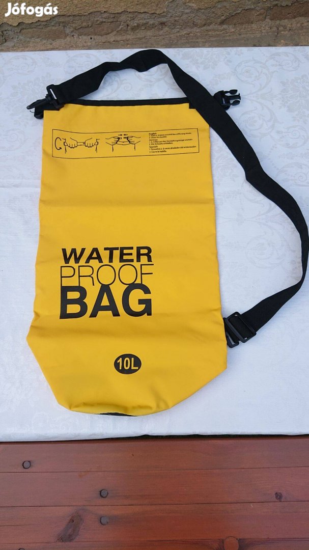 10 literes sárga vízálló táska - Waterproof Bag - új!