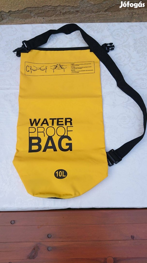 10 literes sárga vízálló táska - Waterproof Bag - új!