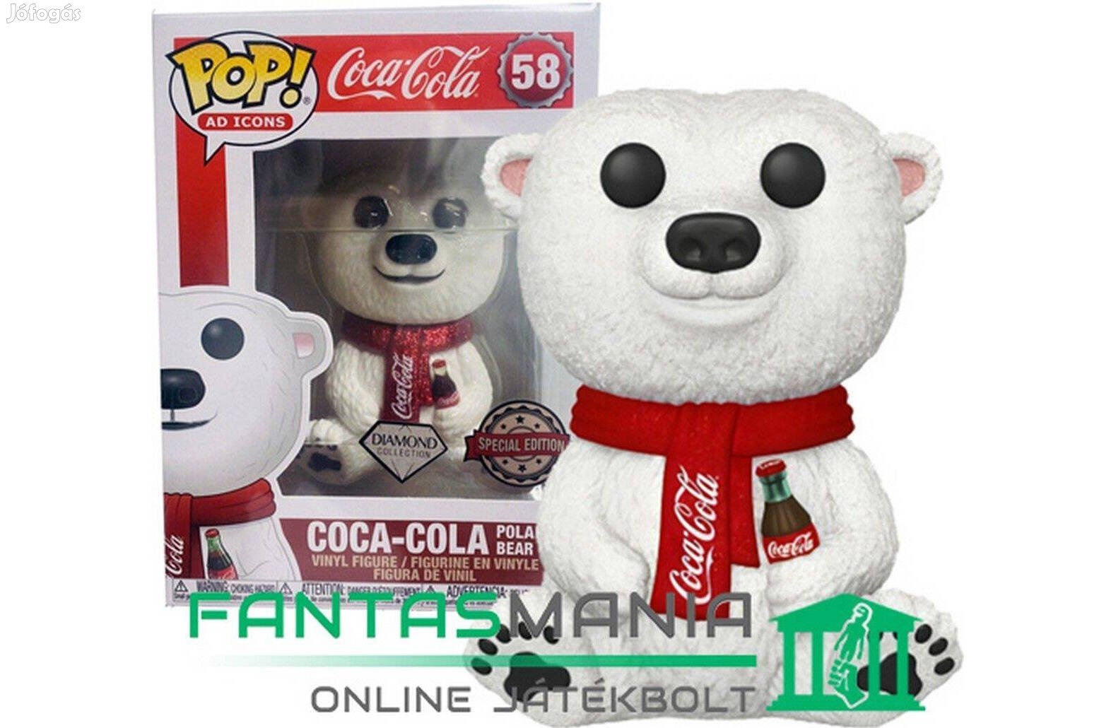 10cm Funko POP 59 Cocacola Coca-Cola Polar Bear 1990s jegesmedve figur