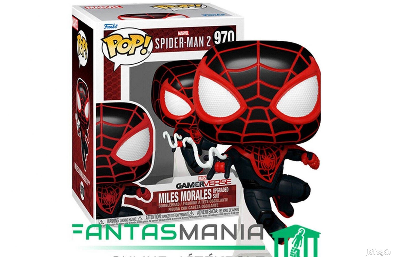 10cm Funko POP 970 Pókember: Miles Morales figura fekete ruhában