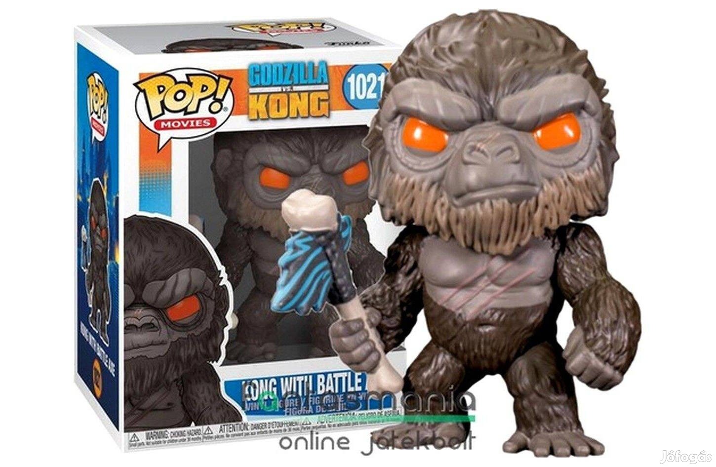 10cmes Funko POP 1021 Godzilla vs Kong - King Kong Battle Axe baltával