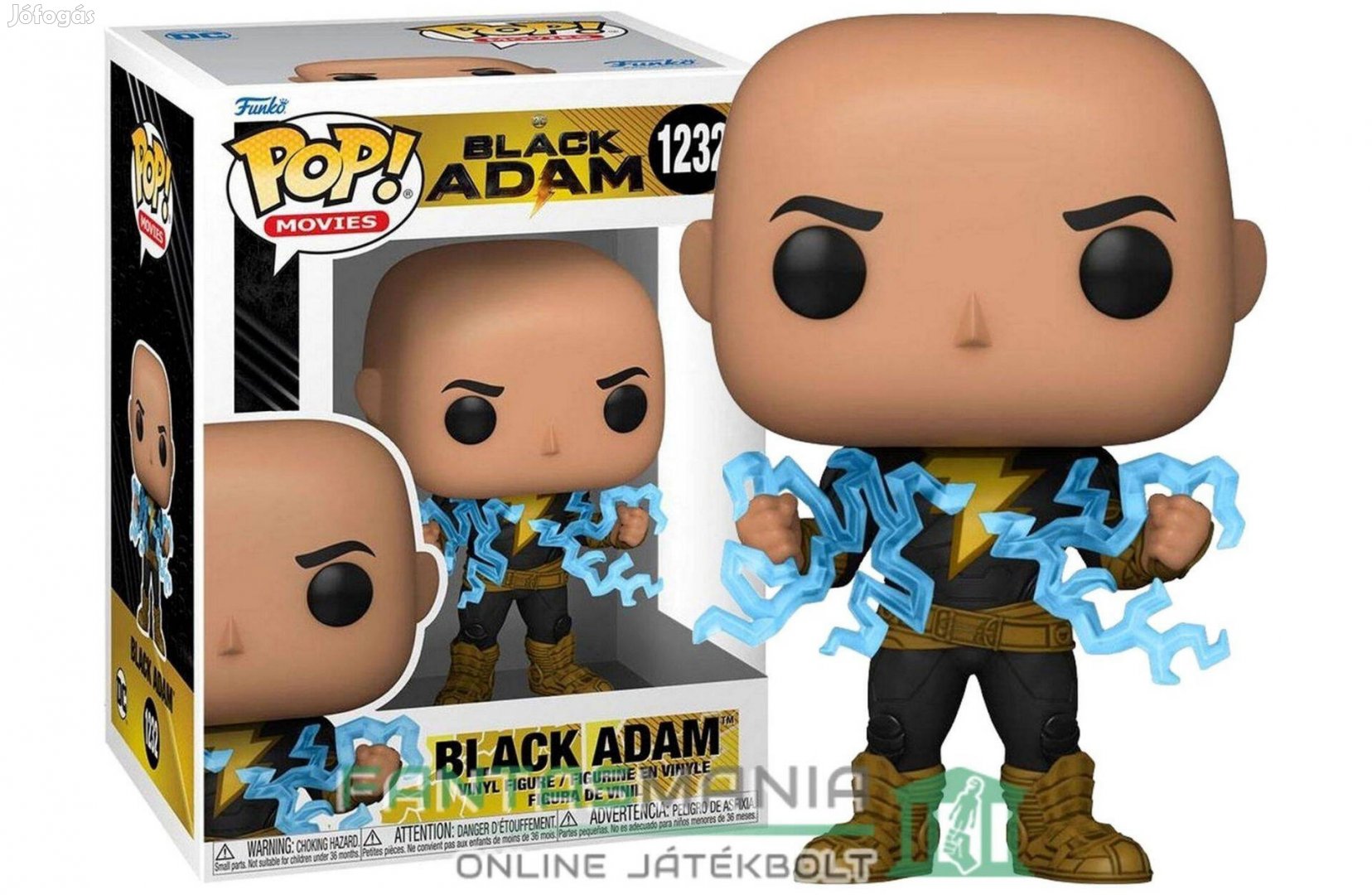 10cmes Funko POP 1232 Black Adam figura - Villámló Kezekkel