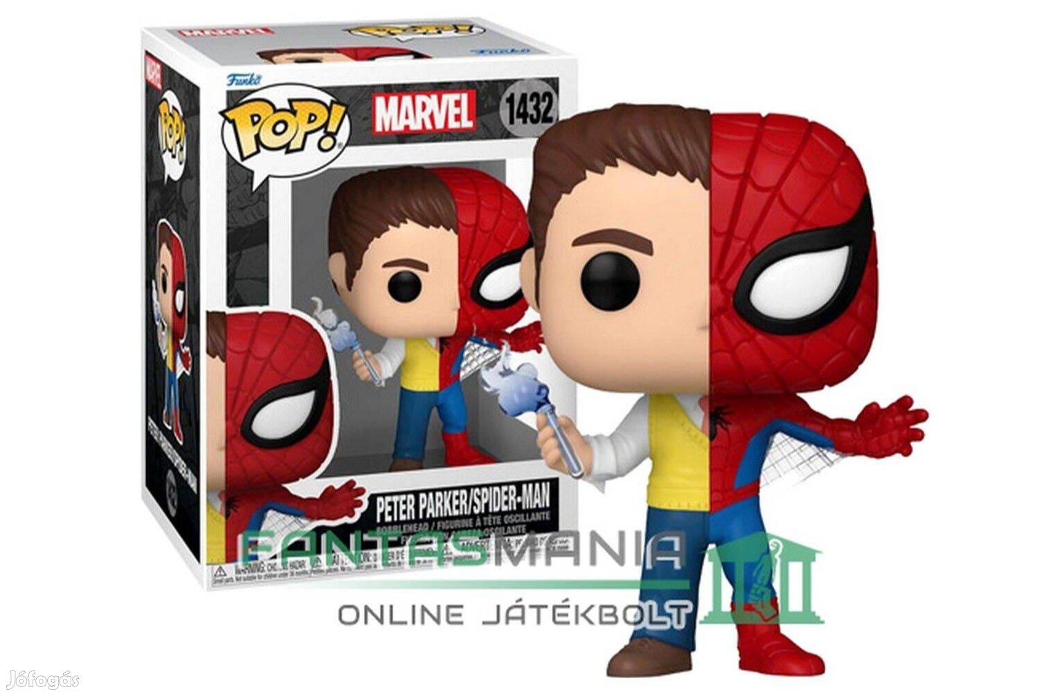 10cmes Funko POP 1432 Pókember figura - Peter Parker / Spider-Man