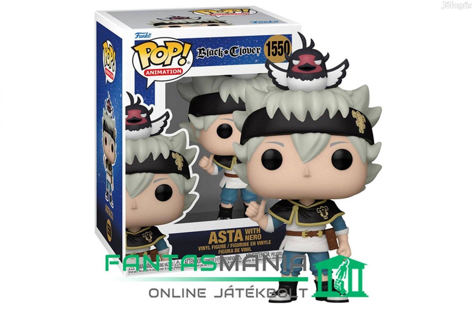 10cmes Funko POP 1550 Black Clover - Asta With Nero figura