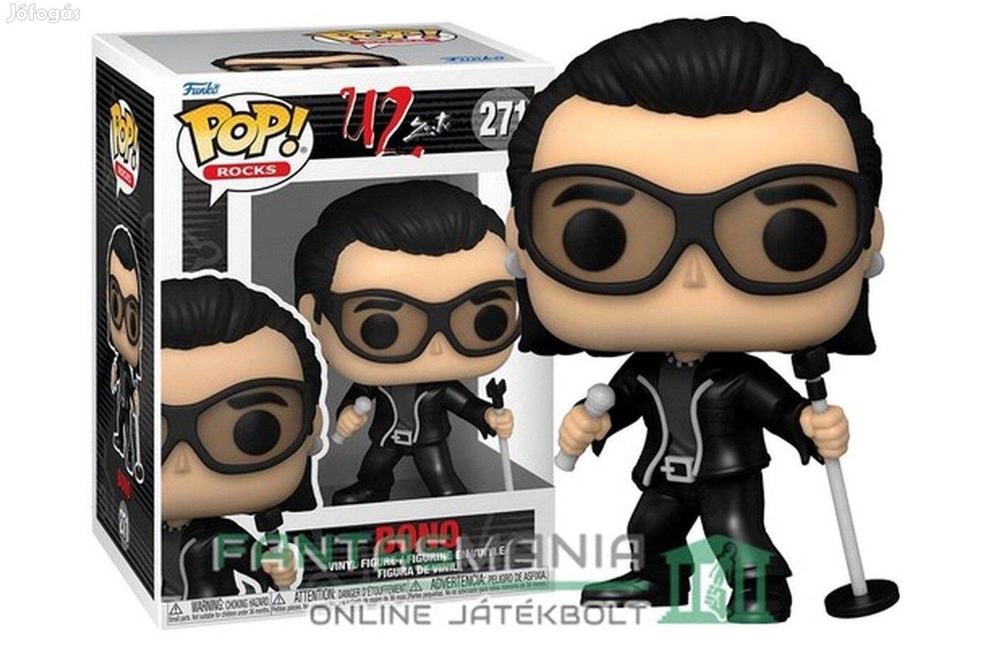 10cmes Funko POP 271 Bono figura - U2 Rock énekes