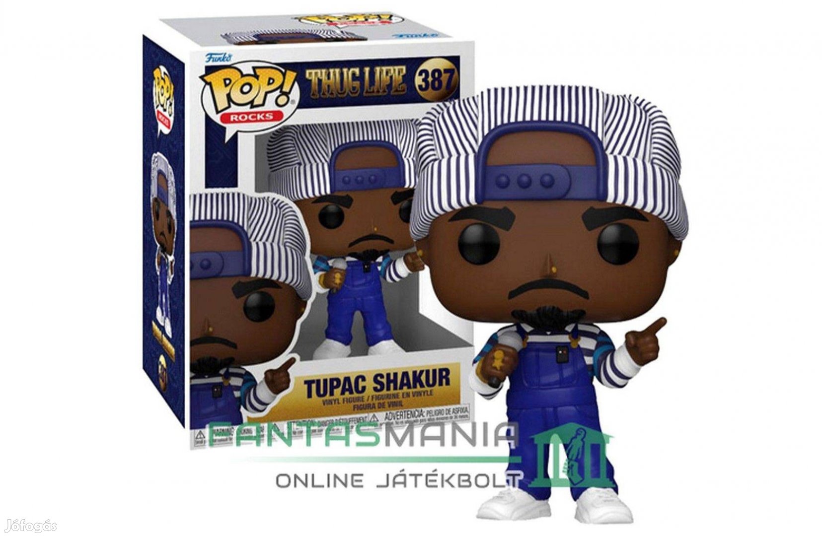 10cmes Funko POP 387 Tu-Pac / 2-Pac / 2Pac / Tupac Shakur figura
