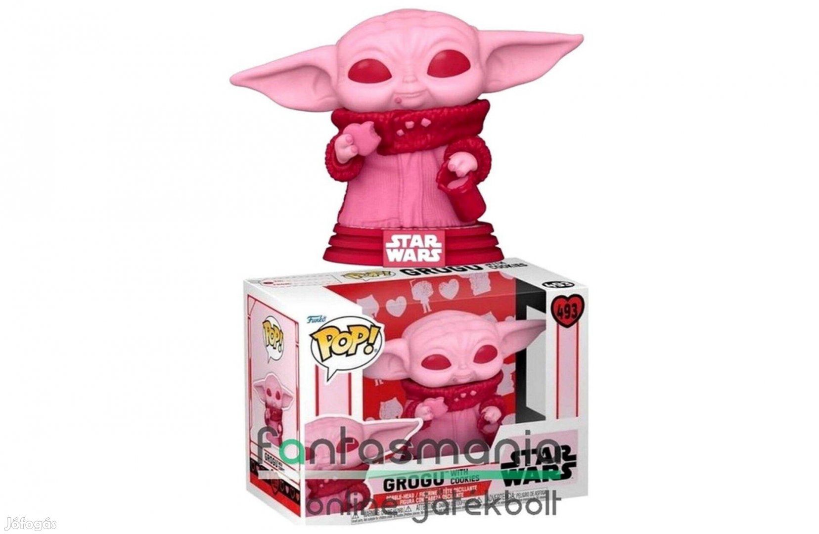 10cmes Funko POP 493 Star Wars Grogu Valentine különkiadás
