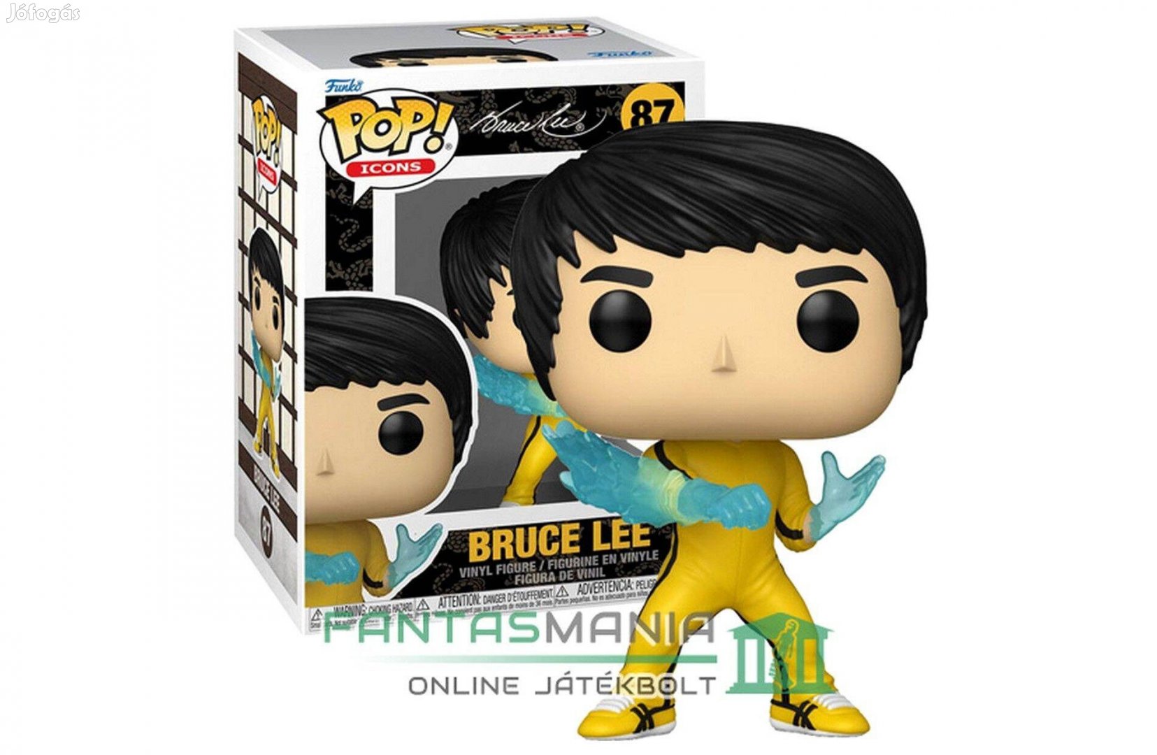 10cmes Funko POP 87 Bruce Lee figura sárga ruhás 1978 halálos Játszma