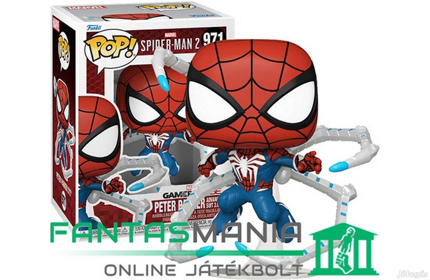 10cmes Funko POP 971 Peter Parker Suit Pókember figura póklábakkal