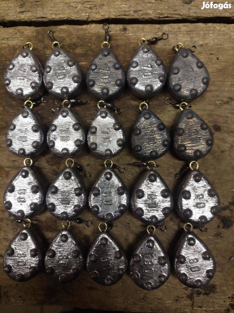 10db 70g és 10db 80g ólom forgóval