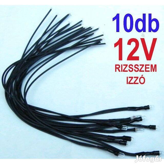 10db Rizsszem Izzó - 4mm - Terepasztal Kieg. - 12V (0913)