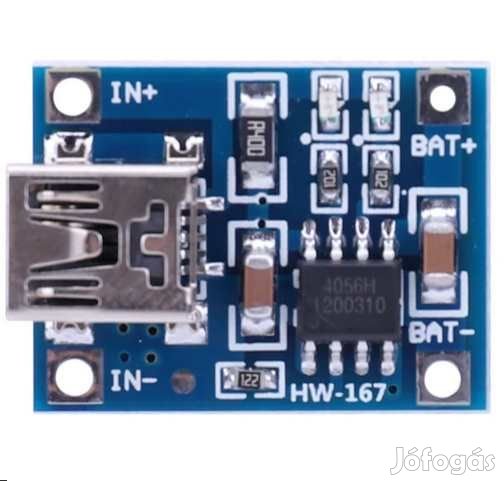 10db. Töltésvezérlő Modul TP4056 Li-Ion 1A USB-C  (5141)
