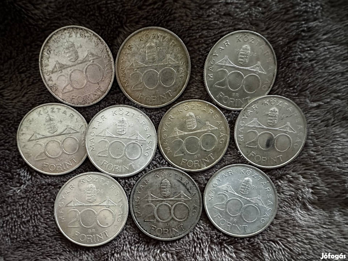 10db ezüst 200 forint - vegyes évjárat (92-94)