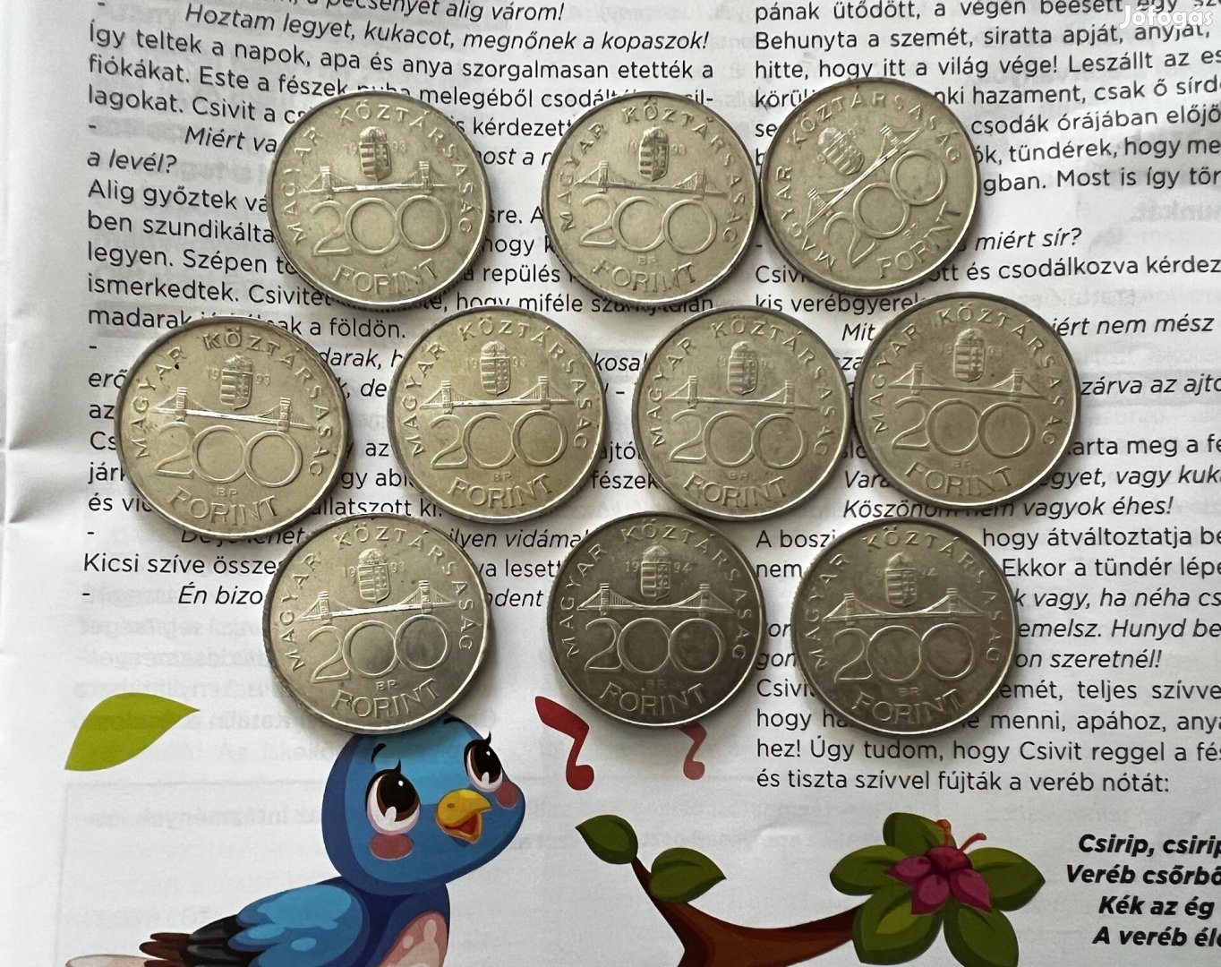 10db ezüst 200 forintos - vegyes évjárat (92-94)-