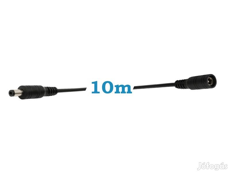 10m-es DC hosszabbítókábel kamerákhoz, dugó-aljzat 5.5 * 2.1MM fekete