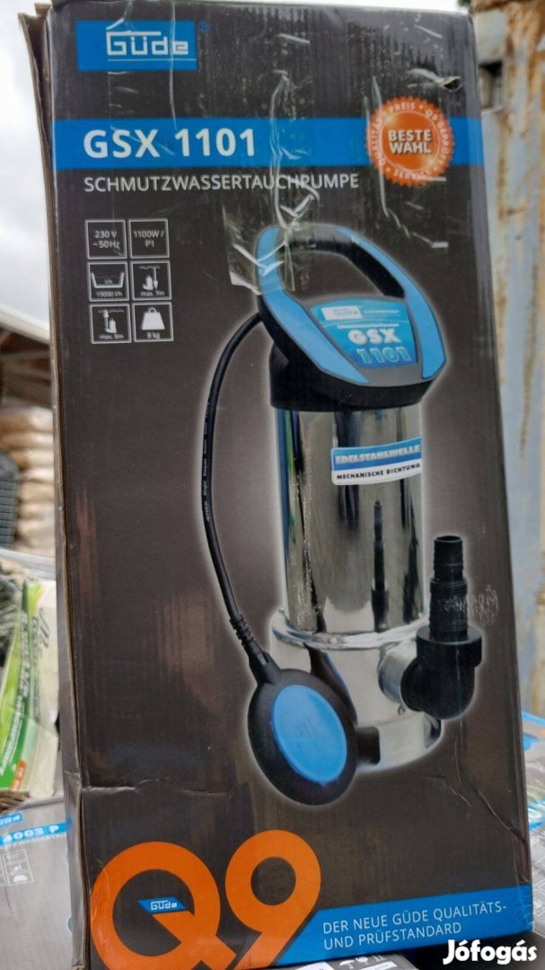 1100W-os nagyteljesítményű, merülő szennyvíz szivattyú, garanciával
