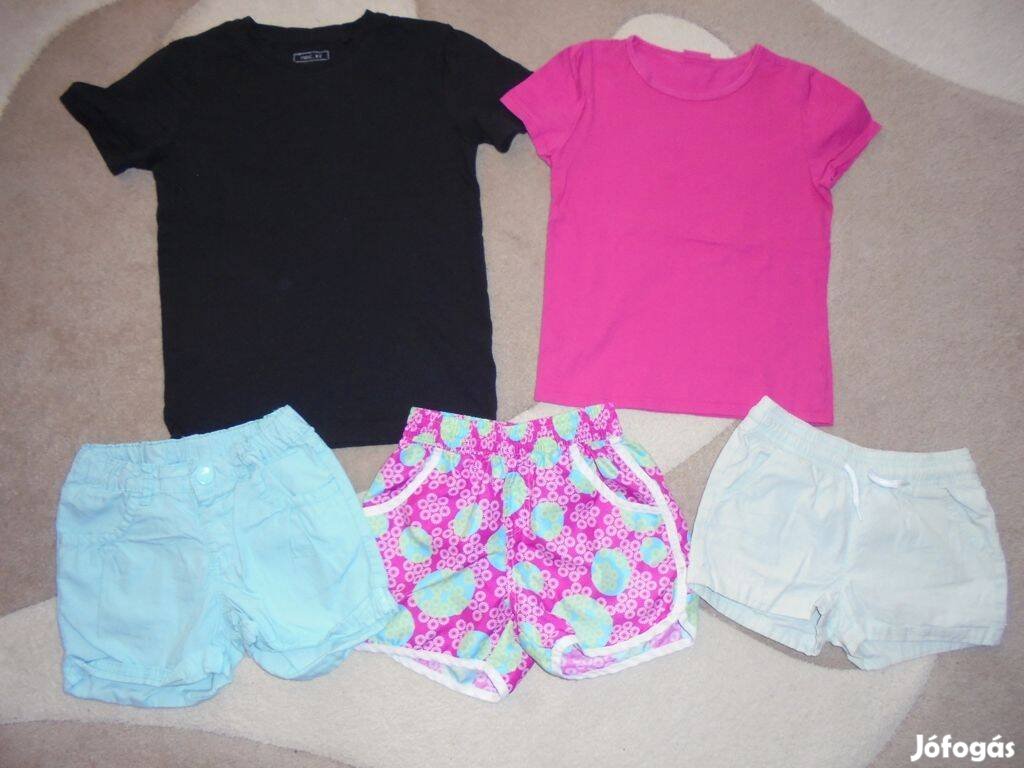 110-116-os lány nyári rövidnadrágos ruhacsomag