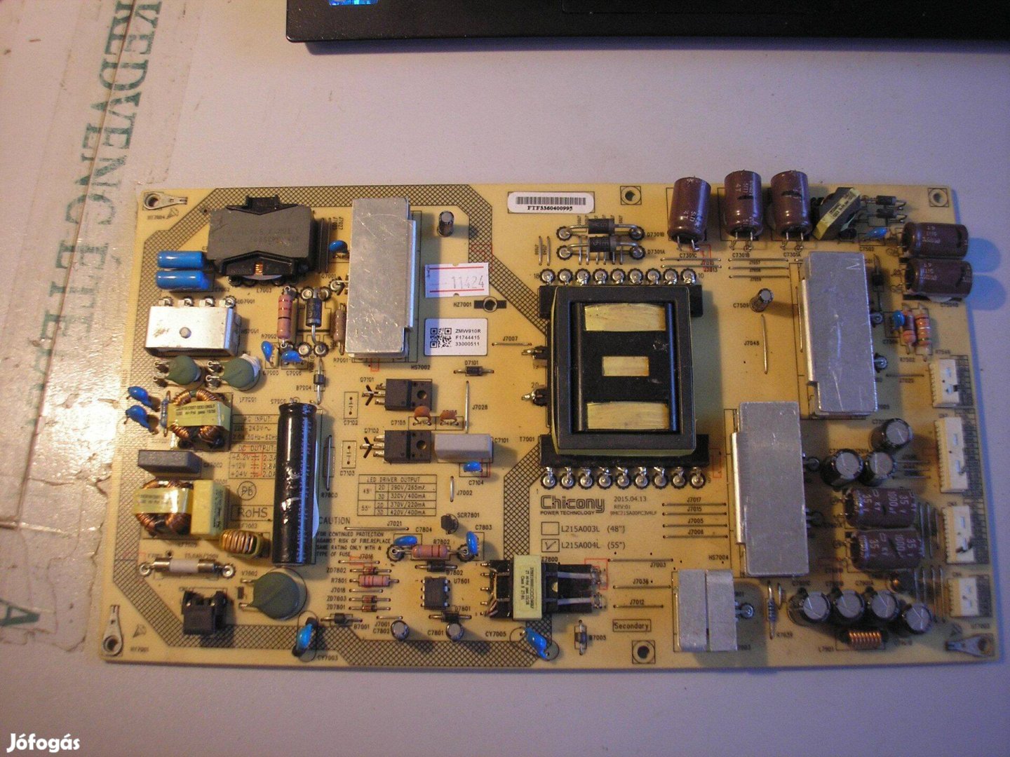 11424 Grundig tápegység L215A004L 55" ZMW910R 9MC215AA00FC3V4LF