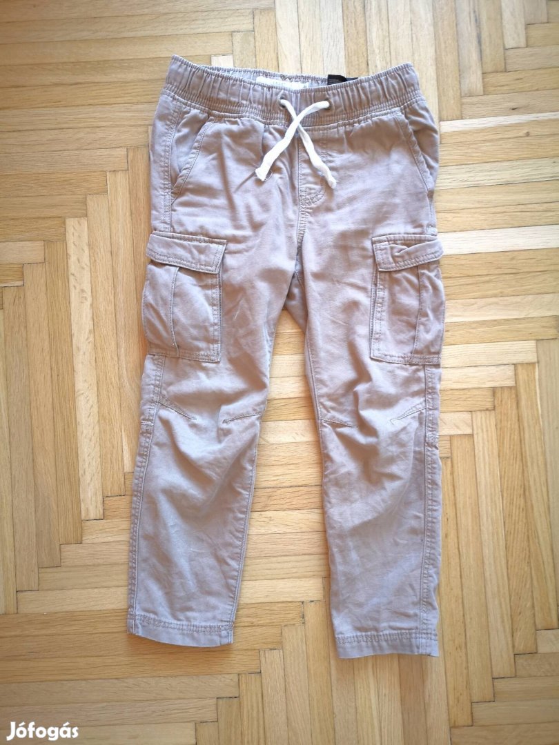 116, H&M, fiú, nadrág, cargo, jogger, pamut, puha 