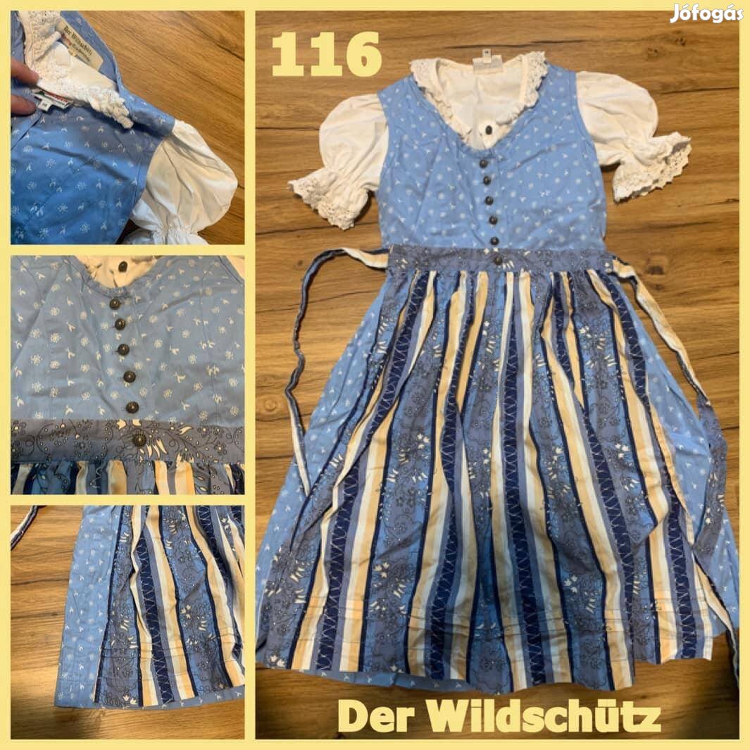 116-os világoskék Kislány Dirndl ruha blúzzal /Wildschütz/