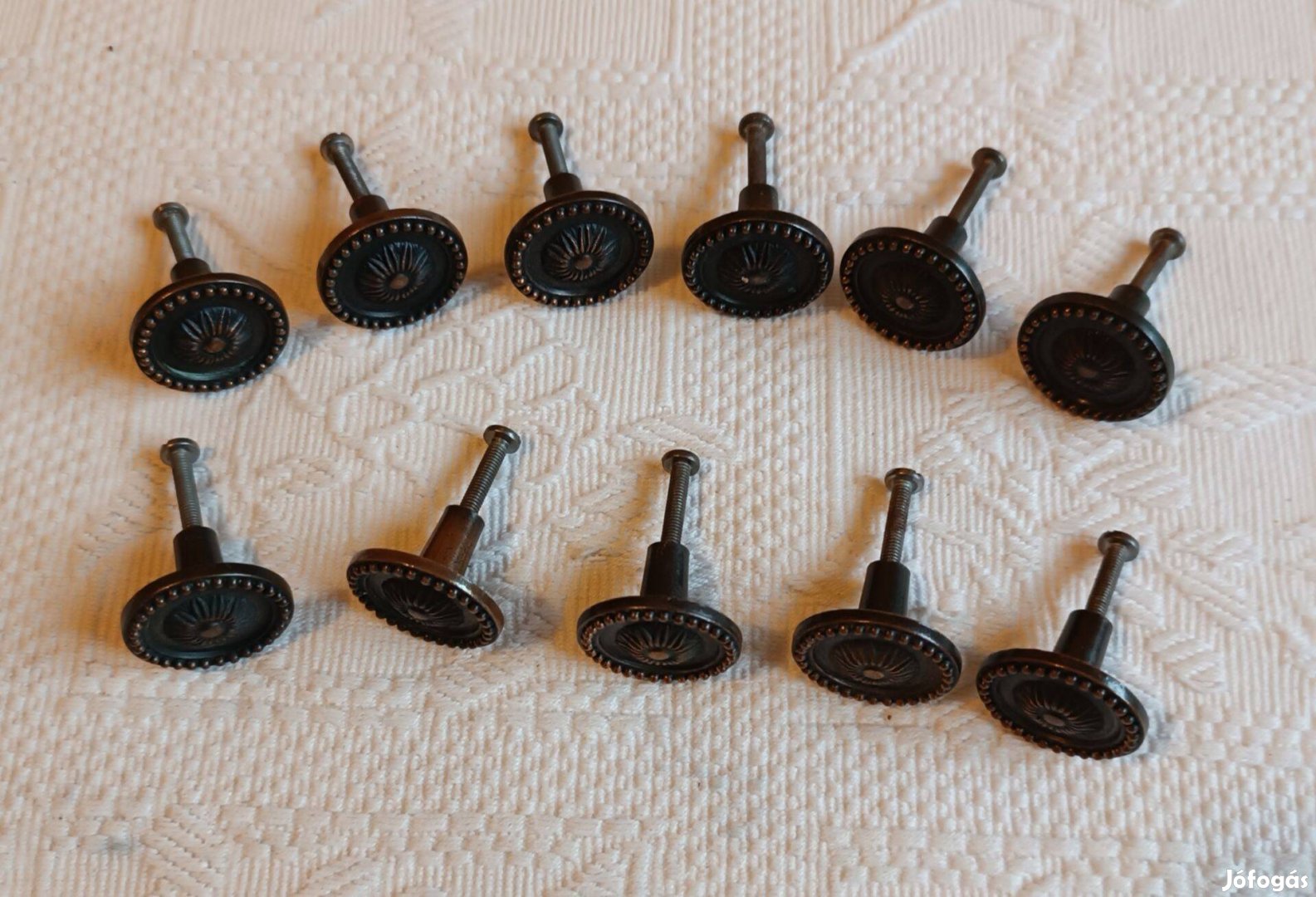 11 darab Régi Fém Bútorgomb Szett Készlet 3 cm átmérő