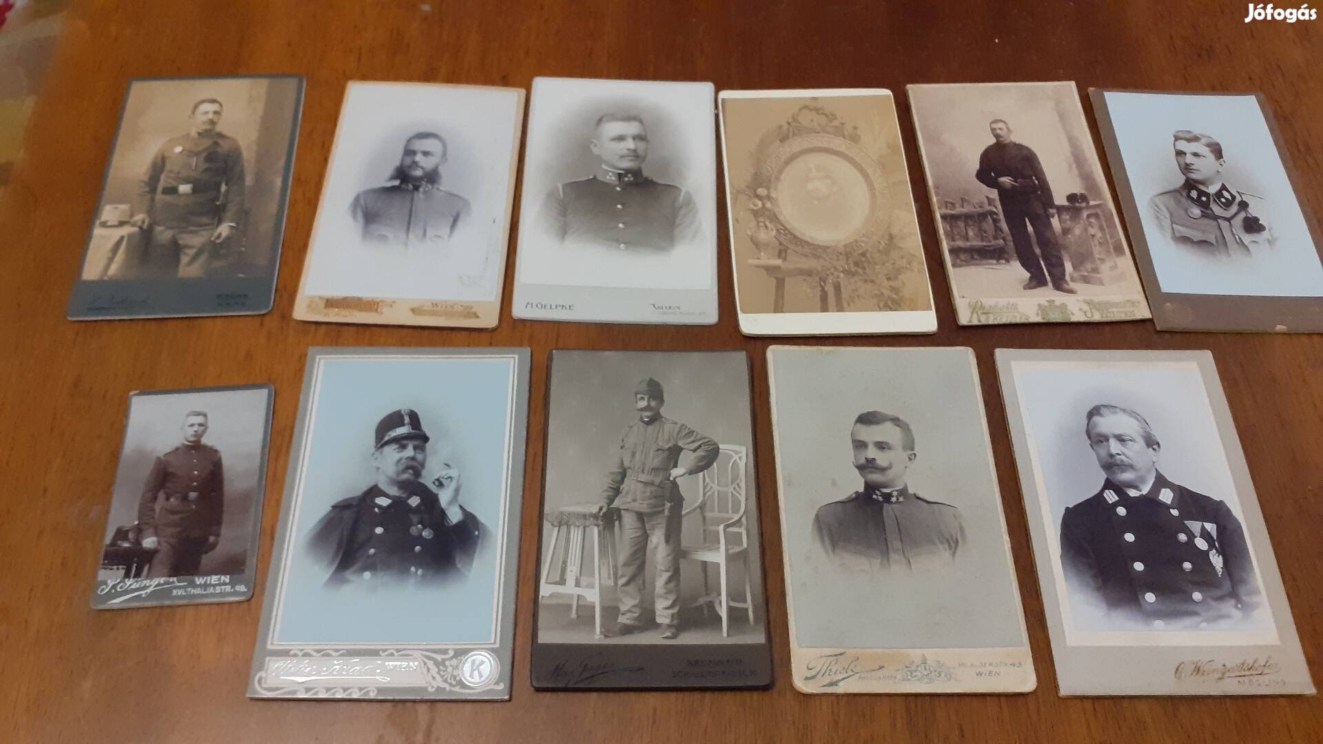 11 db régi vizit kártya katona fotok fénykép 