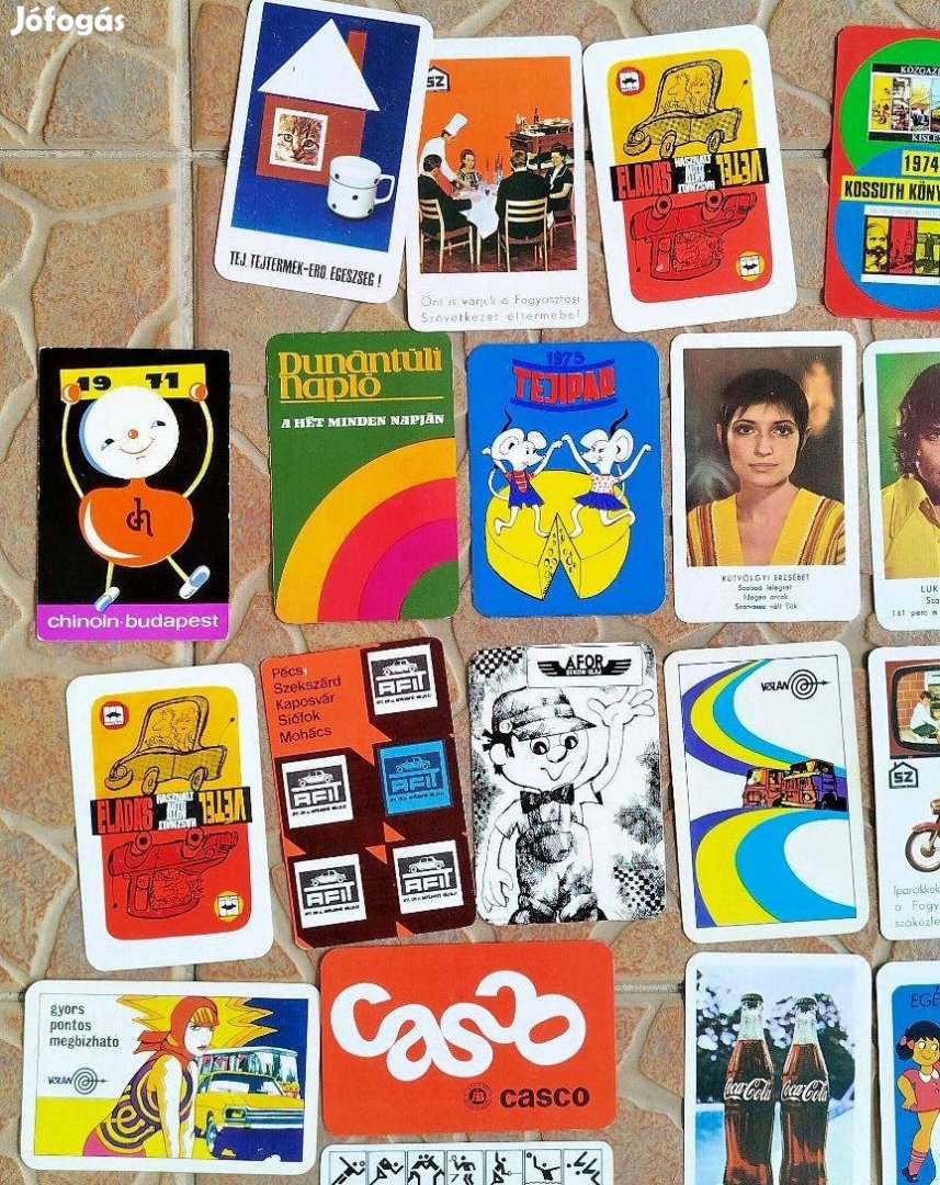 120-130 db régi kártyanaptár. 1967-1978