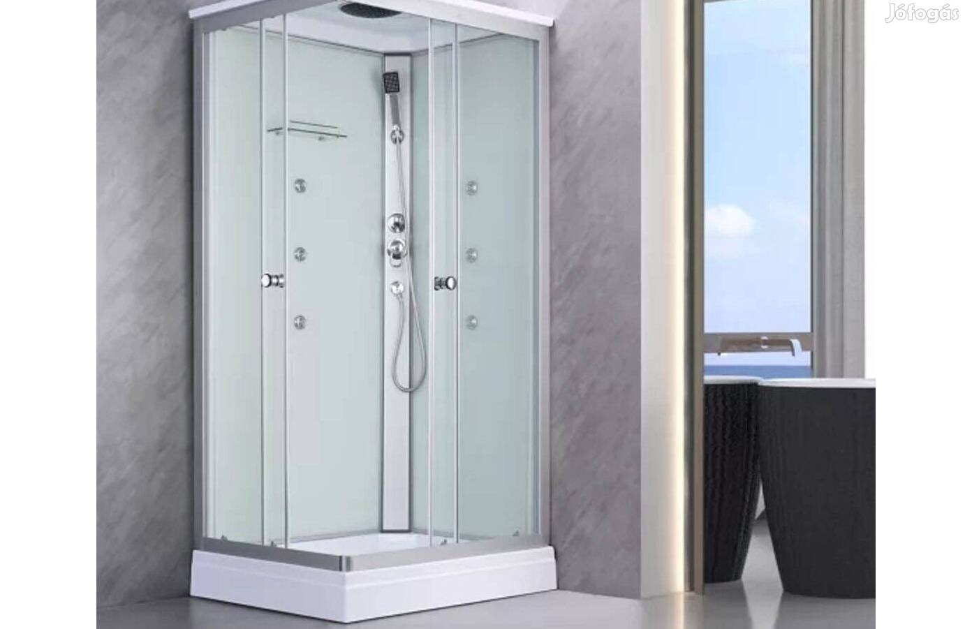 120 x 80 cm VAL, szögletes Hidromasszázs Zuhanykabin