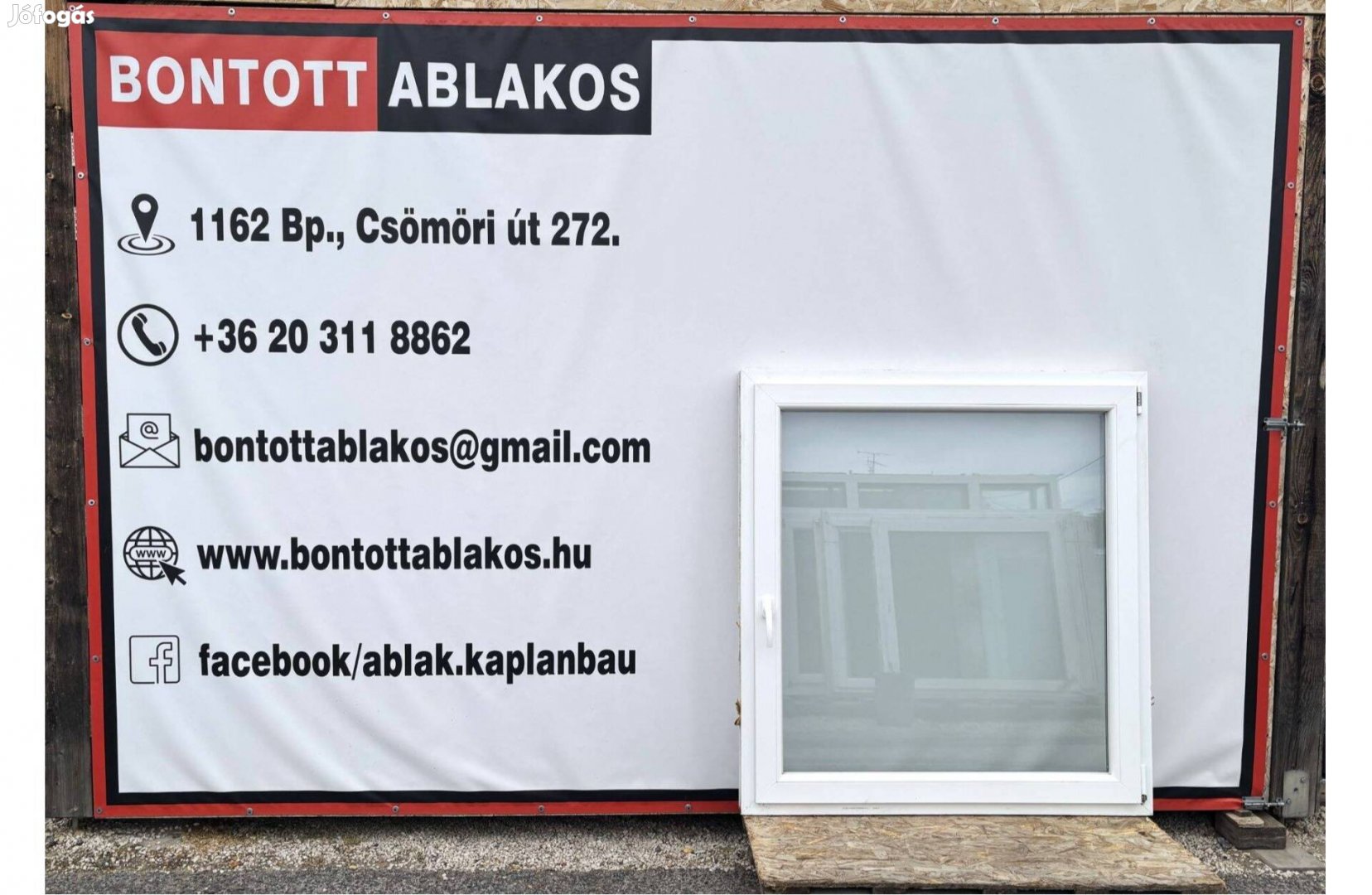 120x140 cm közeli! méretű bontott műanyag egyszárnyas bukó-nyíló ablak