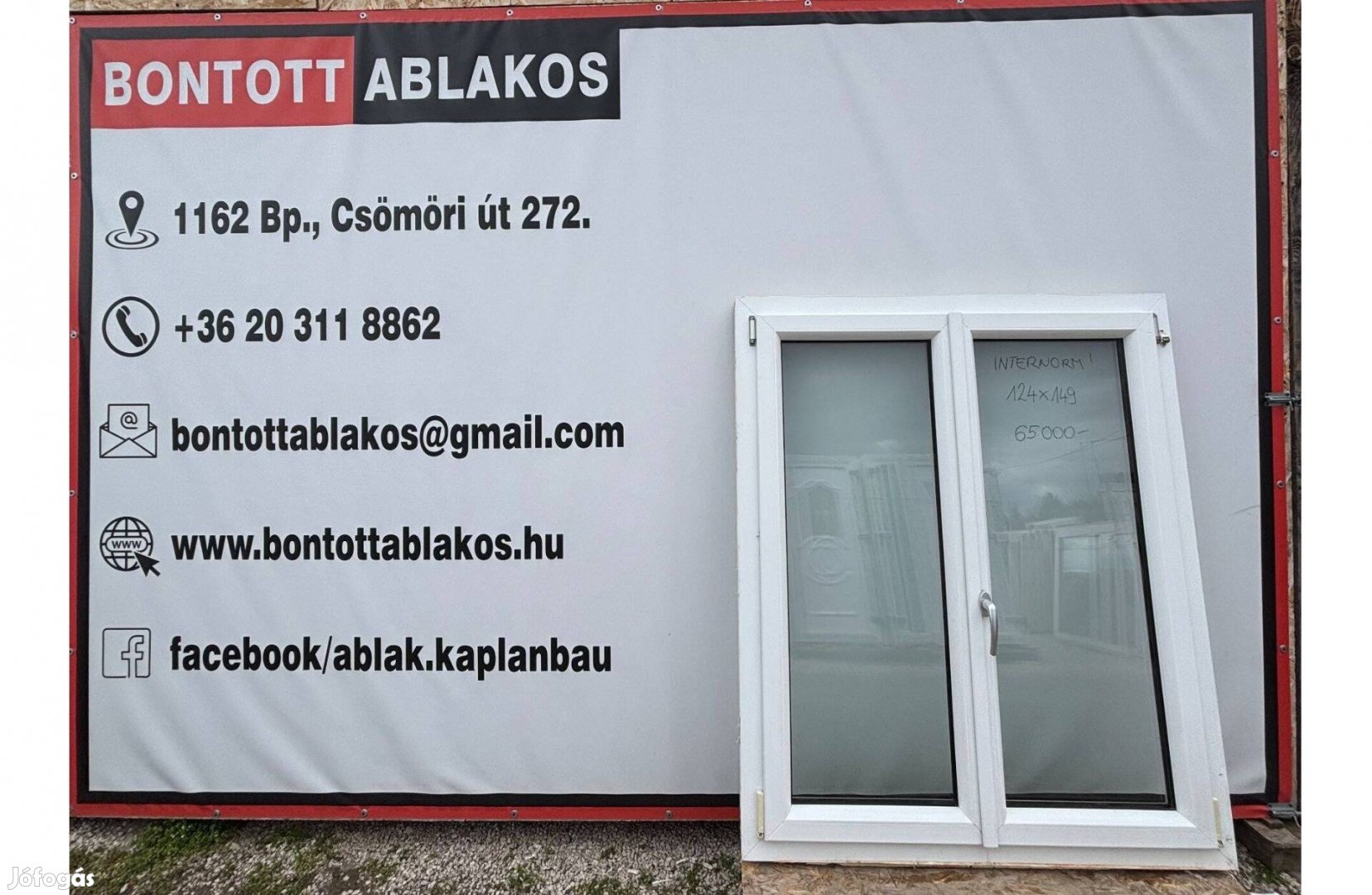 120x150 cm közeli!!! bontott műanyag kétszárnyú Internorm ablak
