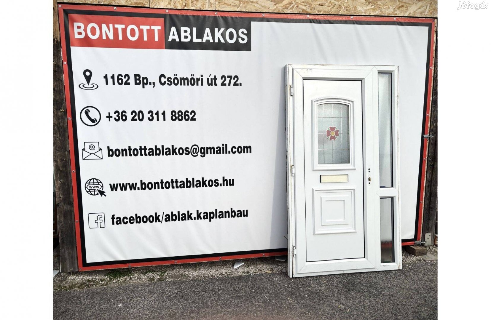 120x210 cm közeli!!! bontott műanyag fix oldalvilágítós szigetelt ajtó