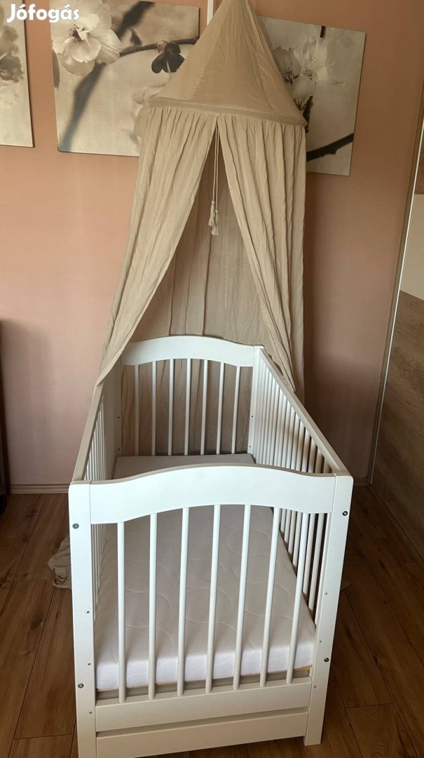 120x60 rácsos kiságy + matrac
