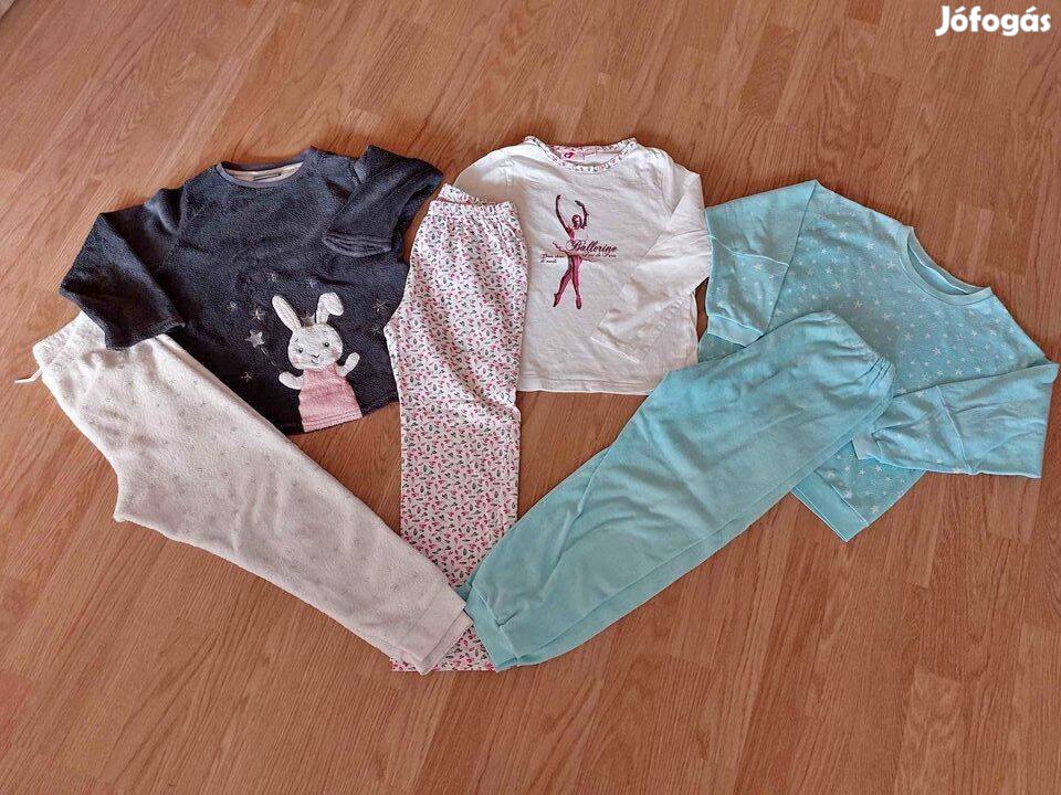 122/128-as kislány pizsamák eladók