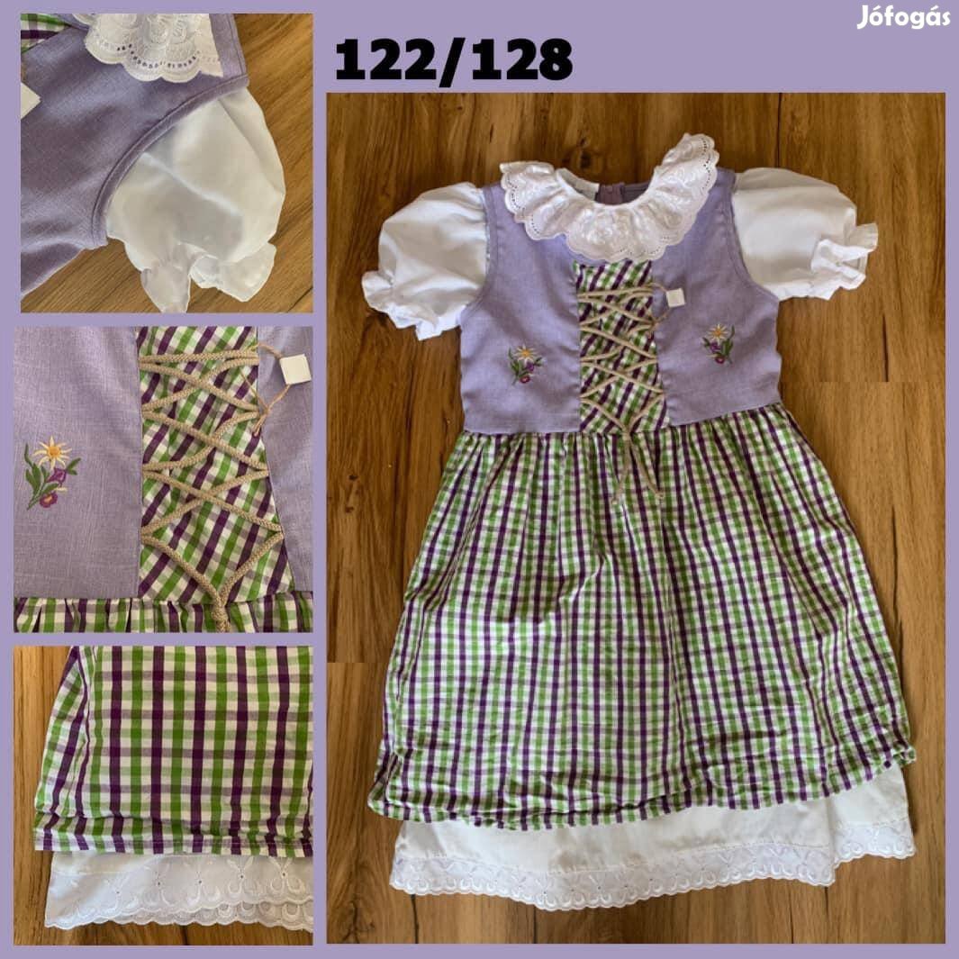 122/128-as lila Kidlány Dirndl ruha blúzzal