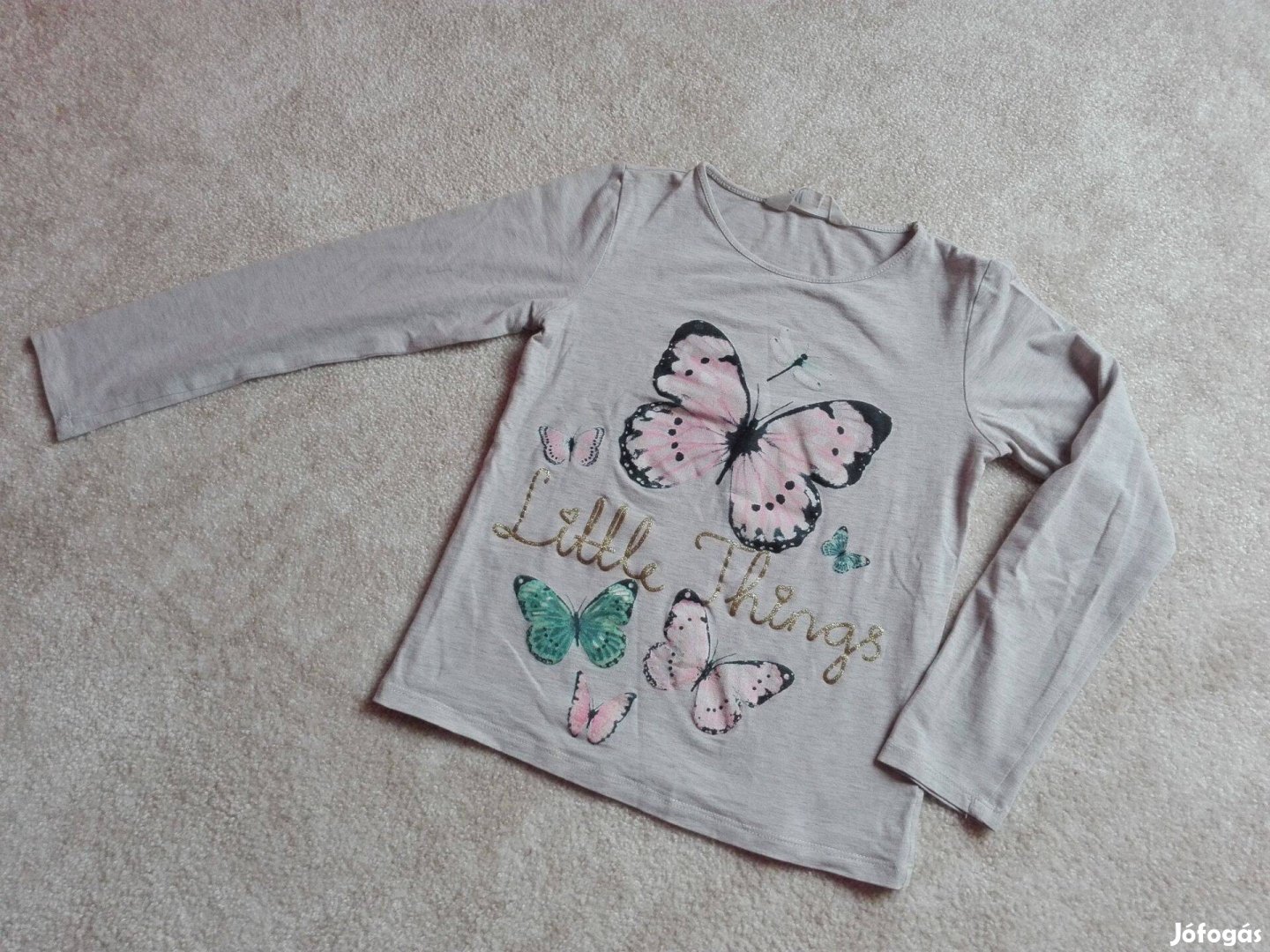 122 - 128 -as H&M pillangós póló felső 6-8 éves nagylányra