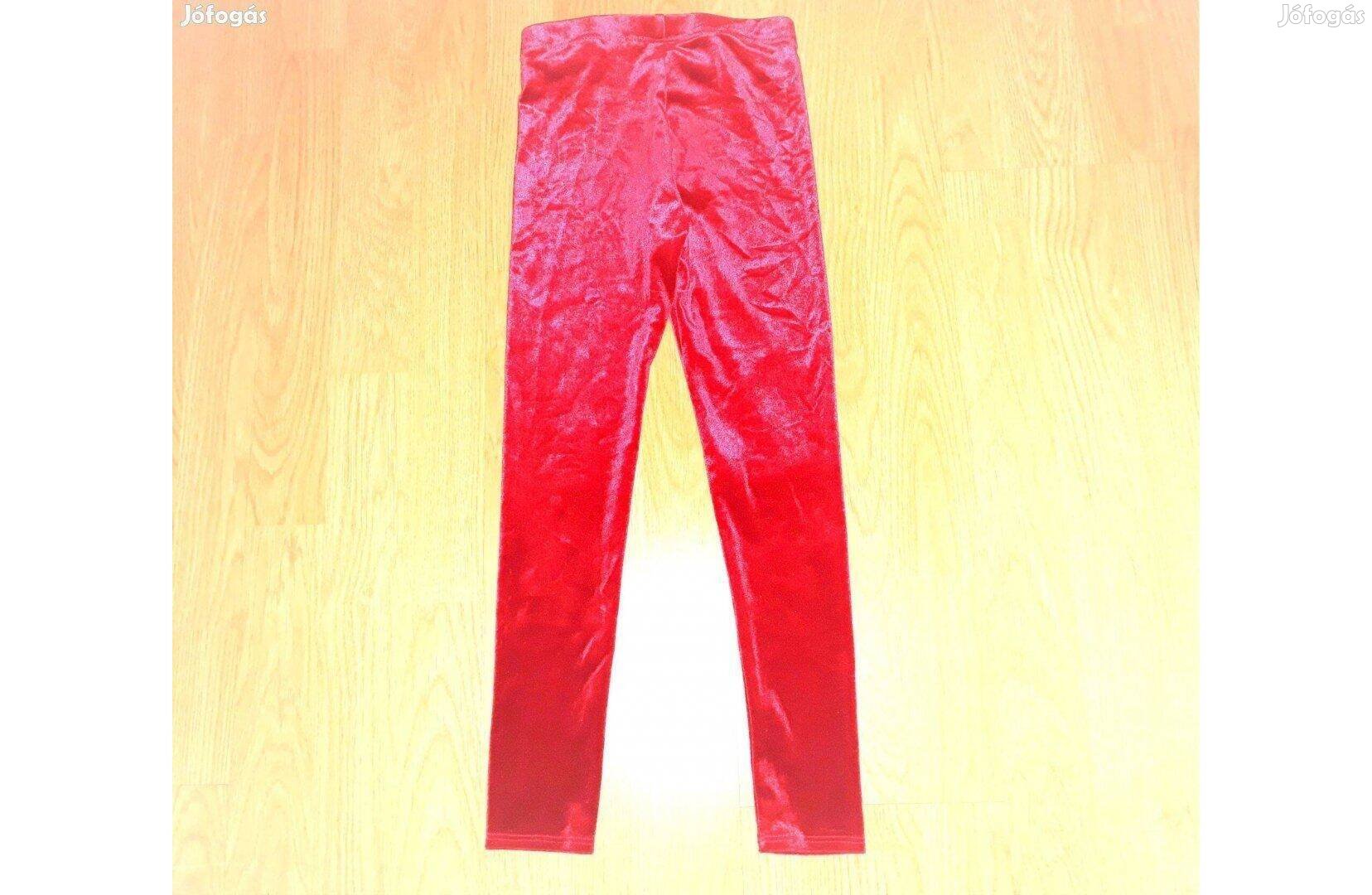 122 cuki piros bársony vastagabb leggings nadrág