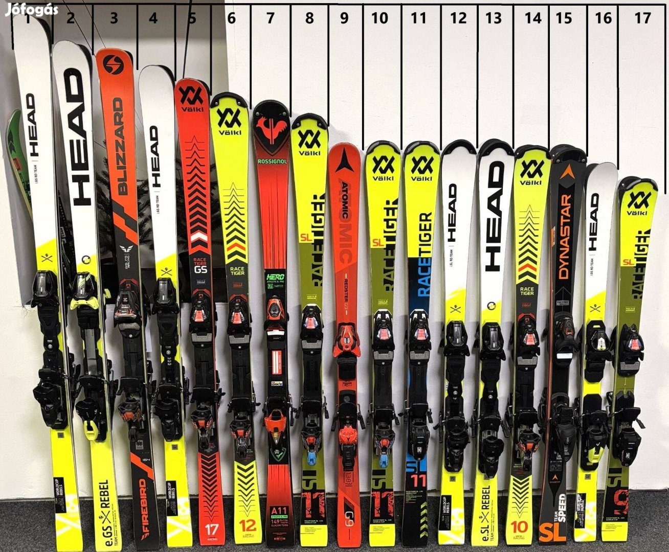 124-173 cm közötti junior verseny sílécek Atomic, Head,