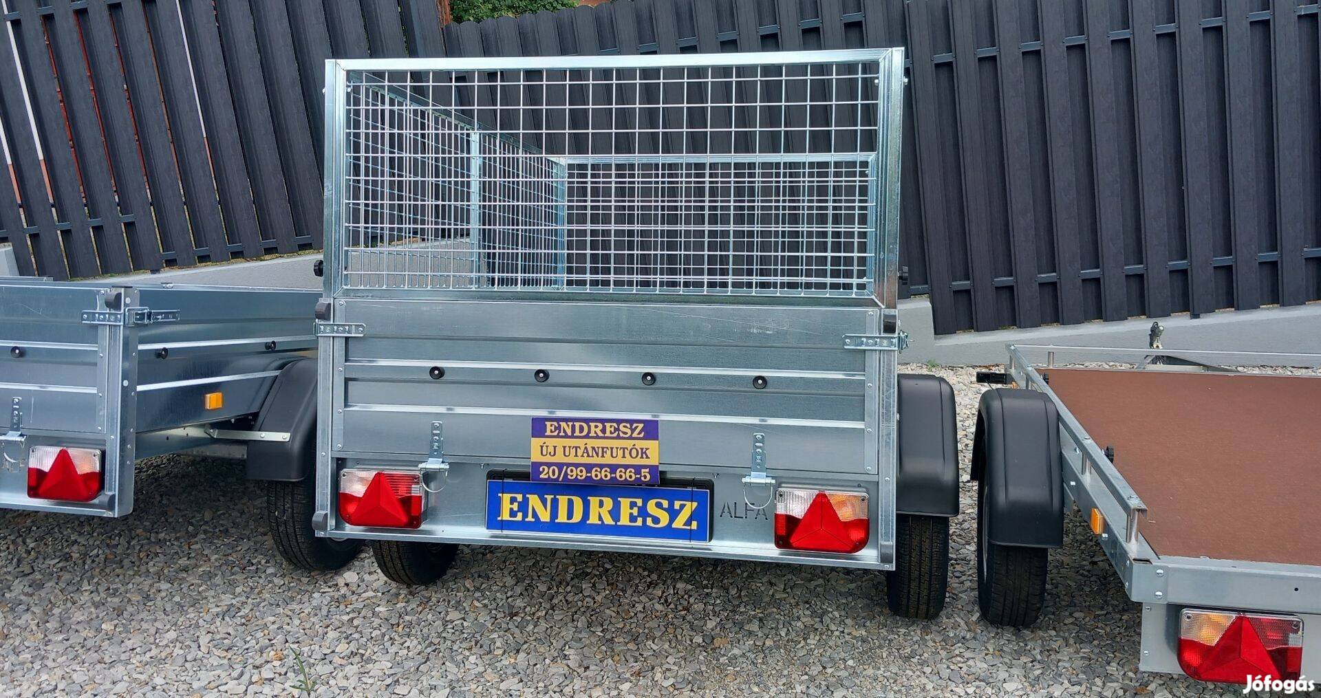 125x200cm-es Új Utánfutó Készletről! horganyzott, Laprugós+lengéscsill