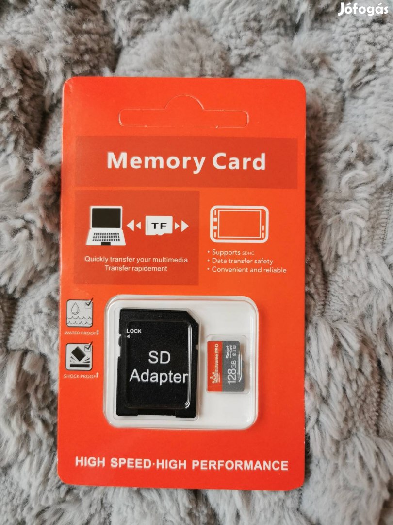 128GB Microsd memóriakártya hozzátartozó adapterrel