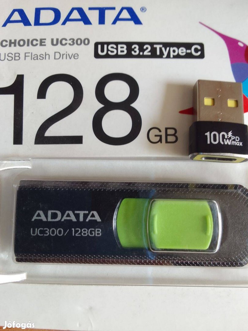 128gb pendrive. Adata USB 3.2 Type- C plusz A átalakító hozzá
