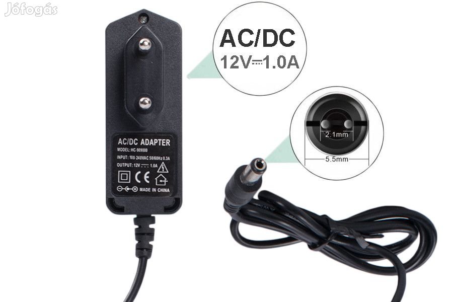 12V 1A DC TÁPEGYSÉG, Hálózati adapter