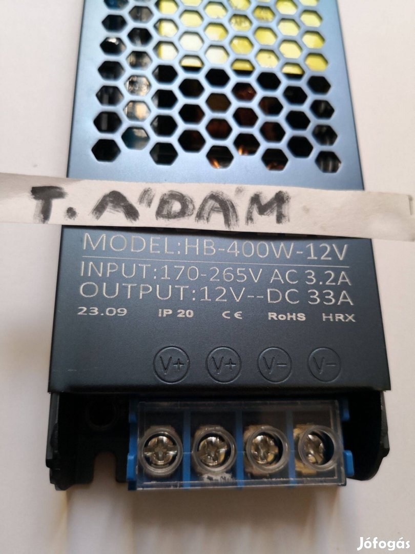 12V 33A adapter tápegység Új! 400 Watt a legjobb áron budapest!